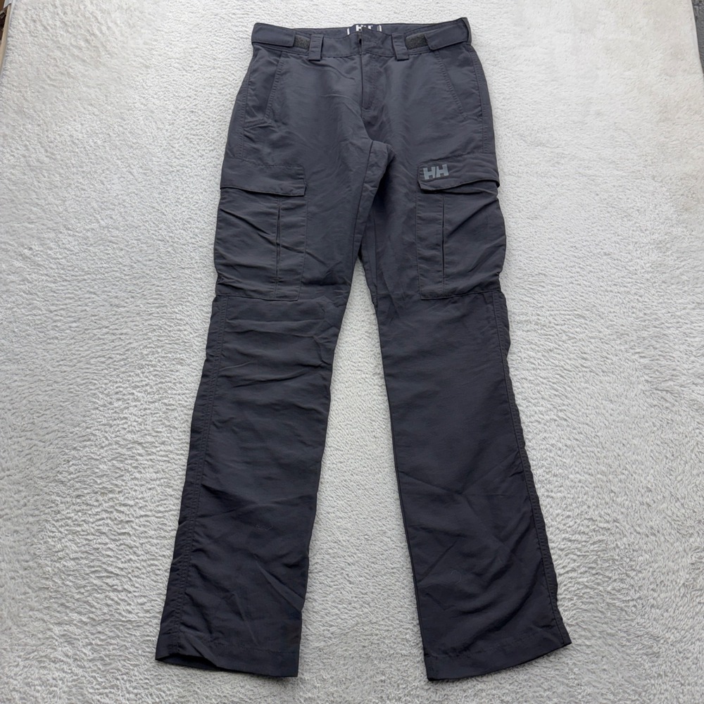 Helly Hansen Mens Cargo Hiking Pants Dark Grey Outdoor Utility Trousers 28 *